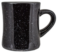 10 oz Santa Fe Diner Mug, Black colored exterior and White Interior
