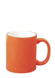 11 oz c-handle coffee mug - orange out