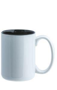 15 oz el grande two-tone ceramic mug - white out gloss black in