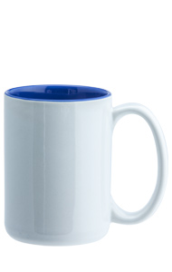15 oz el grande two-tone ceramic mug - white out gloss blue in