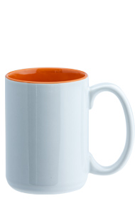 15 oz el grande two-tone ceramic mug - white out gloss Orange in