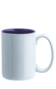 15 oz el grande two-tone ceramic mug - white out gloss purple in