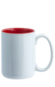 15 oz el grande two-tone ceramic mug - white out gloss Red in