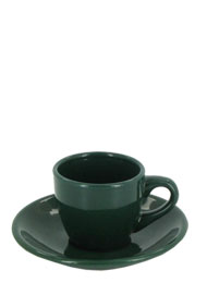 3.5 oz espresso cup with saucer - green