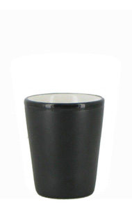 1.5 oz ceramic shot glass - Black matte out, White gloss in