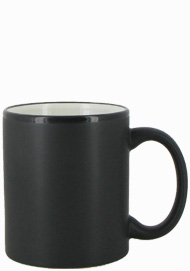 11 oz Hilo c-handle coffee mug - matte black out, White In