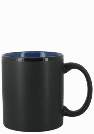 11 oz Hilo c-handle coffee mug - matte black out, Blue In