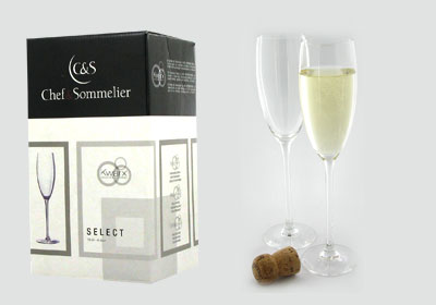 4-pc 6 oz chef & sommelier select tasting flute glasses