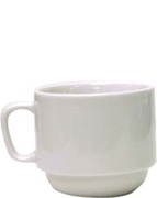 7 oz  dover porcelain rolled edge stackable cup