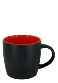 12 oz effect matte finish mug - black/orange