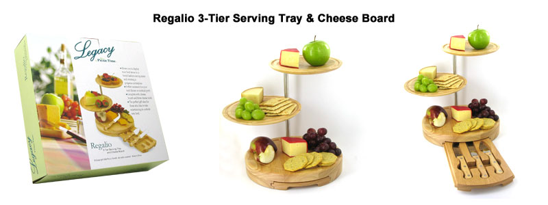 regalio 3-tier serving tray & cheese board