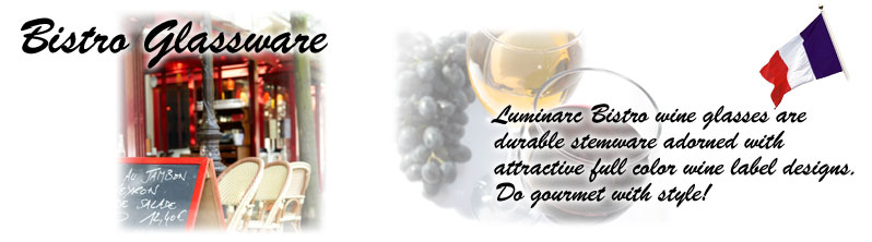 Luminarc Bistro Wine Glasses & Wine Label Champagne Flutes