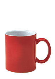 11 oz c-handle coffee mug - red out