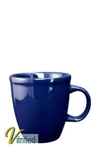 17 oz Glossy Cobalt Blue  Mocha Bistro Mug - Vitrified