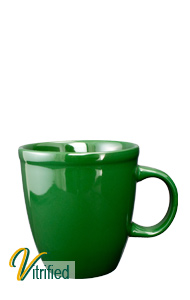 17 oz Glossy Green Mocha Bistro Mug - Vitrified