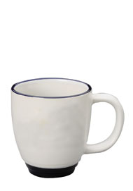 14 oz new orleans mug - white body - cobalt trim