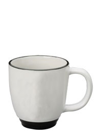 14 oz new orleans mug - white body - black trim