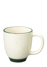 14 oz new orleans mug - beige body - green