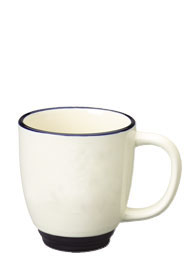 14 oz new orleans mug - beige body - cobalt blue
