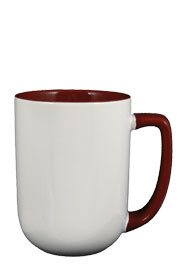 17 oz bakersfield coffee mug - maroon in & handle