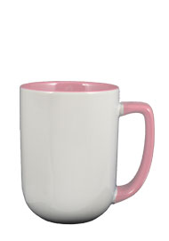 17 oz bakersfield coffee mug - pink in & handle