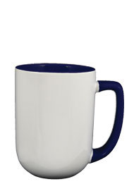17 oz bakersfield coffee mug - cobalt blue in & handle
