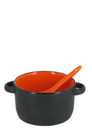 12.5 oz hilo bowl with spoon - orange