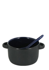 12.5 oz hilo bowl with spoon - cobalt blue