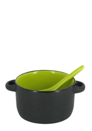 12.5 oz hilo bowl with spoon - rye green