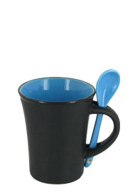 9 oz hilo mug with spoon - ocean blue