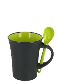 9 oz hilo mug with spoon - rye green