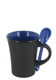 9 oz hilo mug with spoon - midnight blue