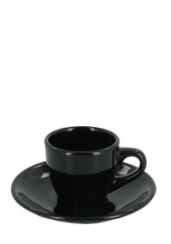 3.5 oz espresso cup with saucer - black