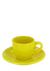 3.5 oz espresso cup with saucer - yellow