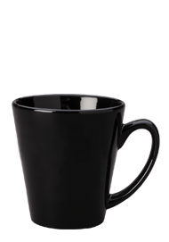 12 oz tulsa latte mug - black