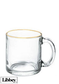 13 oz Libbey clear glass mug -MADE IN USA