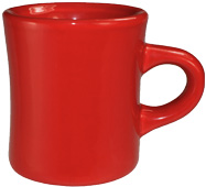 10 oz diner mug - red - vitrified