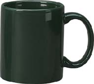 11 oz c - handle mug, green-vitrified
