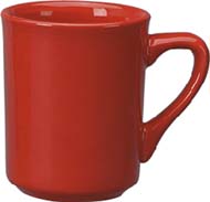8 1/2 oz   toledo mug, red - vitrified