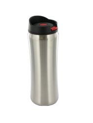 14 oz clicker travel mug - silver