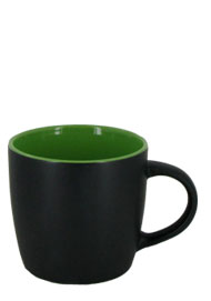 12 oz effect matte finish mug - black/lime green