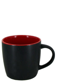 12 oz effect matte finish mug - black/red