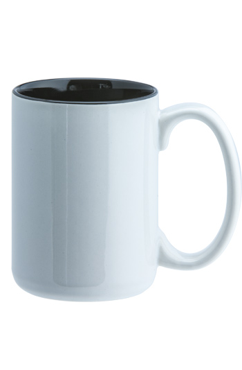 15 oz el grande two-tone ceramic mug - white out gloss black in