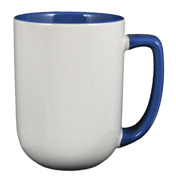 17 oz bakersfield coffee mug - lt blue in & handle