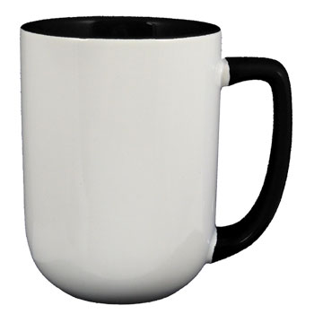 17 oz bakersfield coffee mug - black in & handle
