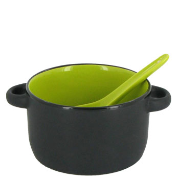 12.5 oz hilo bowl with spoon - rye green