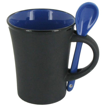 9 oz hilo mug with spoon - midnight blue