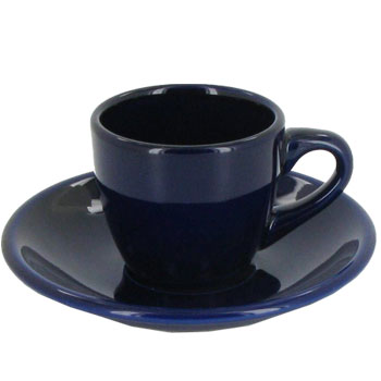 3.5 oz espresso cup with saucer - cobalt blue
