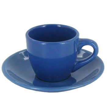 3.5 oz espresso cup with saucer - celestial blue