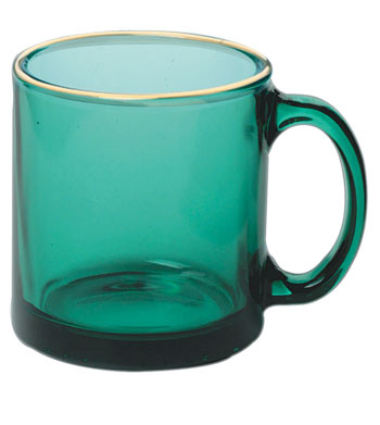 green glass mugs